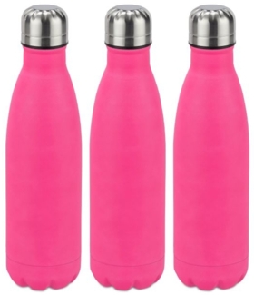 3 x Trinkflasche Edelstahl pink