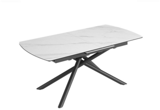 riess-ambiente Esstisch MIKADO 180-230cm weiß / schwarz · ausziehbarer Keramik-Tisch (Einzelartikel, 1-St), Marmor-Design · verlängerbar · 10 Personen · Sterngestell · Metall