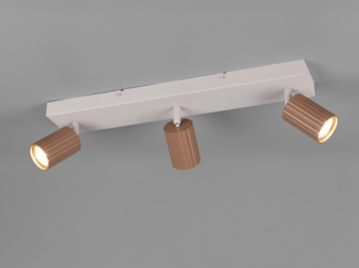LED Deckenstrahler 3-flammig aus Metall Hellgrau & Coffee, Breite 50cm
