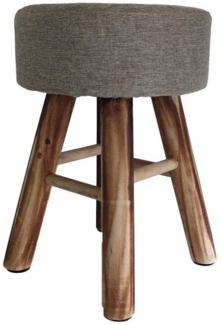 maDDma Hocker 1 Hocker Sitzhocker Holz grau Makramee DIY Ø 28 cm