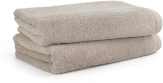 Möve Badetücher Superwuschel 100% Premium Cotton Baumwolle, Walkfrottier (2-St), Made in Germany, 2x Badetücher mit Bordüre, einfarbig, weich