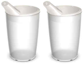Ornamin Schnabelbecher 2x Pflegebecher mit Schnabelaufsatz/Trinkaufsatz, 2-teilig l BPA-frei l bruchstabil l Made in Germany