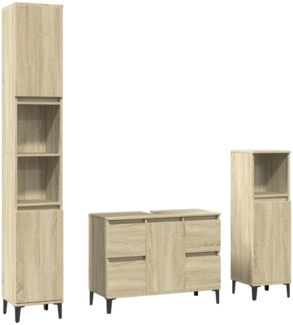vidaXL 3-tlg. Badmöbel-Set Sonoma-Eiche Holzwerkstoff 3307672