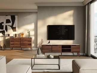 Compleo Kommode mit 6 Schubladen, Japandi Design, Sideboard mit 6 Schubladen MONIS