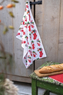 Ambiente® Geschirrtuch X-Mas stockings, (2-tlg, 2-teilig), Geschirrtücher ca. 50x70 cm Baumwolle
