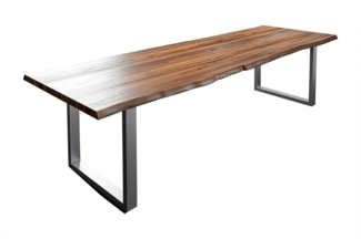 Esstisch Baumkante massiv Akazie nussbaum 240 x 100 silber LIAM 68918907