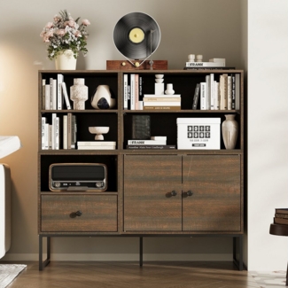 FUFU&GAGA Sideboard Küchenschrankmit 1 Schubladen, DIY Schuhschrank, Bücherregal