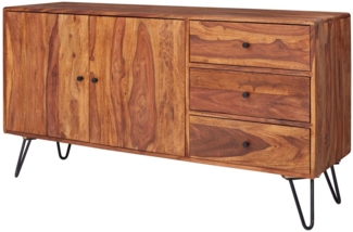 Sideboard WL5.629 Sheesham Massivholz 145x75x40 cm Landhaus Kommode, Design A...