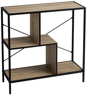 Bodenregal mit 3 Böden aus PB und Metall in Natur und Schwarz