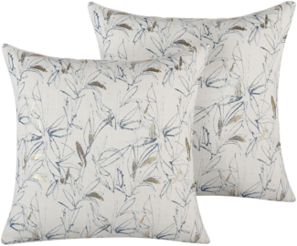 Kissen 2er Set Blumenmuster ARBOR 45 x 45 cm Beige