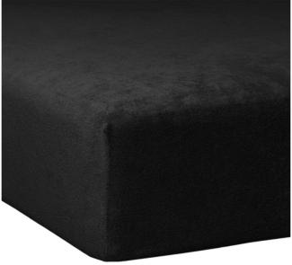 Traumschlaf Flausch Biber Boxspring Matratzen Spannbettlaken, schwarz, 90x190 cm