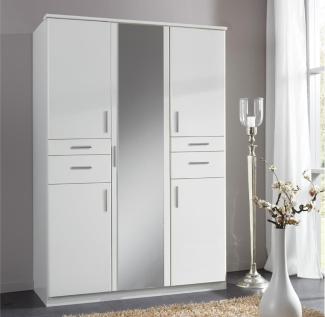 Kleiderschrank KOBLENZ 135 cm Drehtürenschrank in weiß mit Spiegel