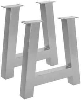 Tischgestell 2er Set Roheisen lackiert A-Gestell Industrial-Design silber A-Form 528664