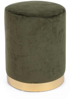 Pouf Lucilla in Samt-Optik, Grün, 35 x 35 x 40 cm
