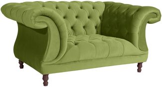 Chesterfield Sessel Kaylin Samtvelours oliv