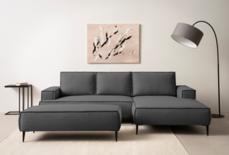 Home affaire Sitzgruppe TVINNU, Polsterecke L-Form, Schlaffunktion, mit Hocker, (Set), Set, stellbar zum Schlafsofa (Krokodilverbinder)