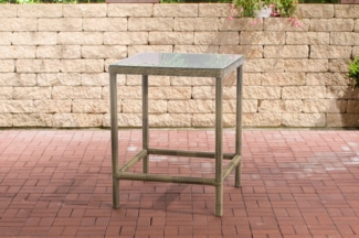CLP Polyrattan Tisch Alia 5mm mit Glasplatte aus Sicherheitsglas,natura