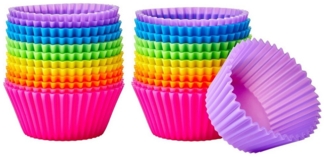 Mutig Silikonform Wiederverwendbare Muffinformen aus hochwertigem Silikon, (Cupcake, Muffinförmchen, Muffin Formen, Backformen, BPA-freiem 24-tlg), antihaftbeschichtete Cupcakeförmchen für Kuchen, Eincreme und Pudding