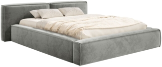 Selsey 'Tilves Low'Polsterbett 200x200 mit Bettkasten und Lattenrost, Velours, grau