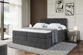 ALTDECOR Boxspringbett AMAY-BZ KING (mit Matratze und Lattenrost Topper Polsterbett mit Bettkasten Boxbett), H4 Multipocket, H3 Bonellfederung, Doppelbett Springboxbett