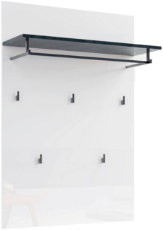 Dmora Henry Garderobenständer, Garderobenständer, Mehrzweck-Kleiderständer, Wandgarderobe, Made in Italy, 80x115h26 cm, Weiß und Anthrazit glänzend