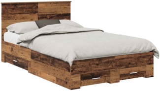 vidaXL Bettrahmen mit Kopfteil Altholz 120x190 cm Holzwerkstoff 3408288