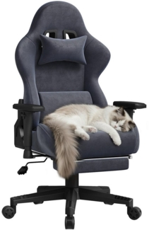 Furnicopia Gaming-Stuhl Ergonomischer Gamingsessel, Bürostuhl mit Massagefunktion (90-170° verstellbare Rückenlehne, kratzfester, hochwertiger Stoff, der weich und atmungsaktiv ist, 2D-verstellbare Armlehnen, maximale Tragkraft 200 kg)