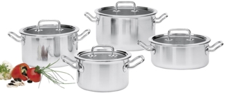Topf-Set mit Glasdeckel BRIGADE BASIC 4-teilig
