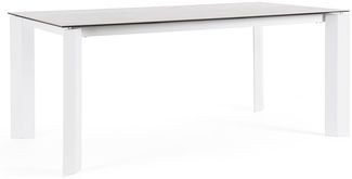 Gartenesstisch Otavio aus Aluminium, modern und wetterfest, weiß, 180x95 cm, für 4–6 Personen