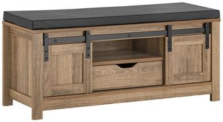 SoBuy FSR118-BR Schuhbank, Spanplatte, Melamin, Hellbraun, 80 x 48 x 31 cm