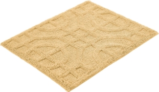 Kleine Wolke Badematte Mosaic, Höhe 14 mm, rutschhemmend beschichtet, fußbodenheizungsgeeignet, Baumwolle, rechteckig, Badteppich, Uni Farben, Hoch/Tief Effekt, reine Baumwolle