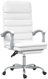 vidaXL Bürostuhl mit Massagefunktion Weiß Kunstleder, Drehbar [349732]