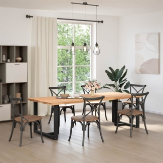 vidaXL Esstischbeine T-Form 2 Stk. Schwarz 100x35x(72-73) cm Stahl 4013068