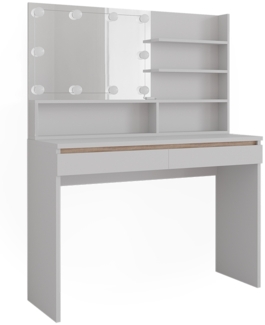 Schminktisch Emma Weiß 120 cm mit Spiegelregal und LED-Beleuchtung Vicco