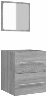 vidaXL Badschrank mit Spiegel Grau Sonoma 41x38,5x48 cm 820470