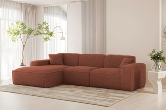 Ecksofa Designersofa CELES PREMIUM in Stoff Sven Rostbraun Ottomane Links