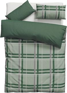 H.I.S Wendebettwäsche Talin, Linon, 2 teilig, NEUHEIT in Gr. 135x200 oder 155x220 cm, 100% Baumwolle, Karo-Design