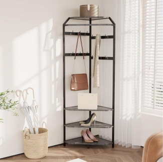 GarveeMore Garderobenständer Garderobenständer, Metall-Eckgarderobe Flurbaum Kleiderständer