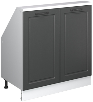 Küchenschrank für Dachschrägen R-Line Anthrazit Landhaus 80 cm mit 2 Türen Vicco