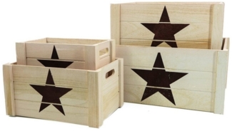 HTI-Living Aufbewahrungsbox Holzkisten-Set 4 Größen (4 St, 4 Holzkisten)
