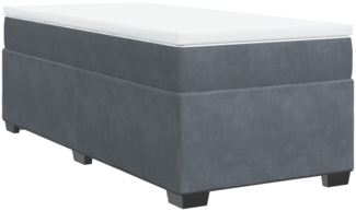vidaXL Boxspringbett mit Matratze Dunkelgrau 90x190 cm Samt 3285252
