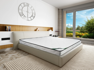 Vente-unique - Matratze - 160 x 200 cm - Schaumstoff & Bambusbezug - Stärke 15 cm - KANANI von NATUREA