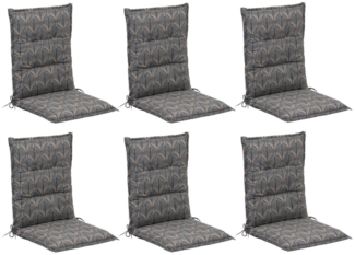 GO-DE Polsterauflage SANDY, B 50 x L 108 cm, Grau, Baumwolle, Polyester, (Set, 6 St), für Mittellehner-Stühle