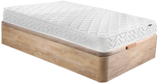 Set aus Bettgestell mit Bettkasten + Matratze - 90x190 cm - Memory Schaum - Stärke 15 cm - Holzfarben hell - PELOPS von DREAMEA