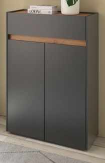 Schuhschrank Center in grau matt und Eiche Wotan 85 x 122 cm