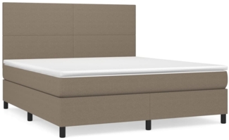 vidaXL Boxspringbett mit Matratze Taupe 180x200 cm Stoff 3141637