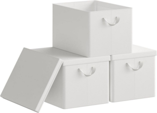Woltu Aufbewahrungsbox (3 St, Set), mit Deckel, mit Griffen, faltbare Box für Kleidung Spielzeug