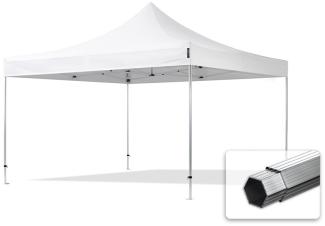 4x4 m Faltpavillon, PROFESSIONAL Alu 40mm, feuersicher, weiß