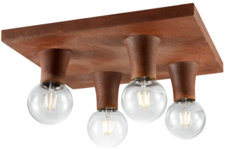 Deckenleuchte, rostfarben, quadratisch, Höhe 11 cm