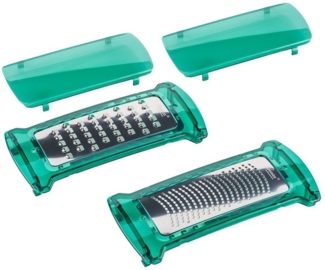 Genius Reibeaufsatz Nicer Dicer Fusion Reib-Einsätze, Set 2-tlg, dunkelgrün, Extra scharfe Reibfläche dank Ätzverfahren!